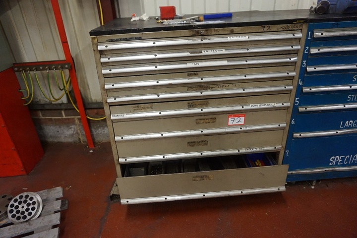 9 Drawer Cabinet with Long Series Drills, Cutters