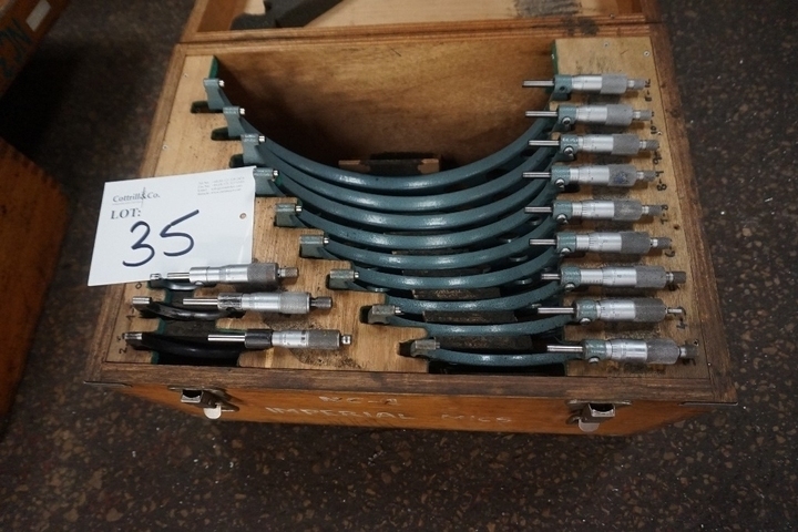 Set of Imperial Micrometers  0 – 1’ – 11 – 12’