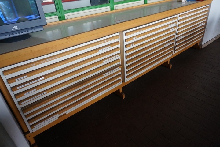 (2) x 27 Drawer Wooden Storage Cabinets