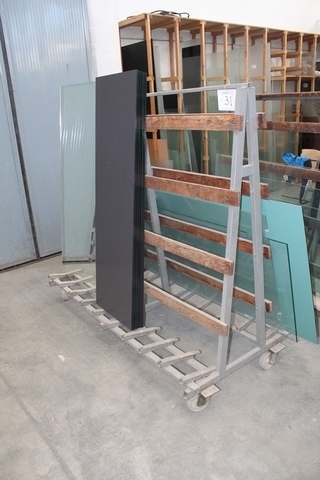 (2) Portable Double Sided Glass Trolleys