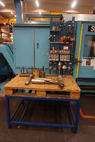 Bench with Jaws, Boring Bars and Hand Tools