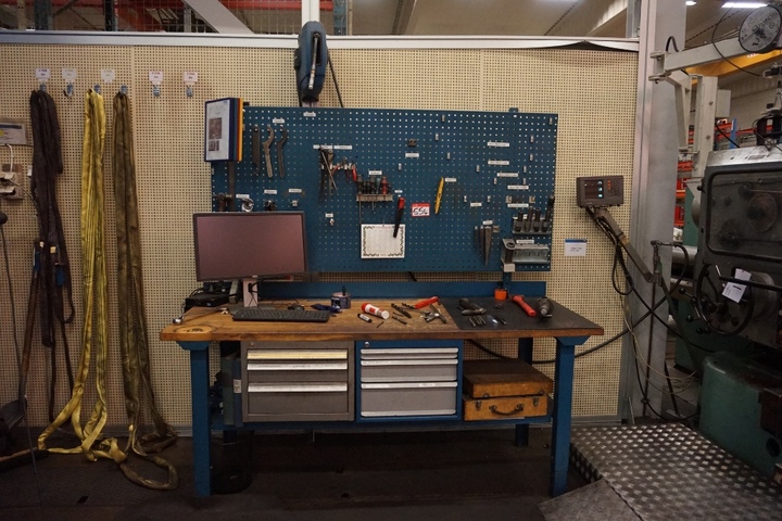 Bench 2m x 800mm with 6 Drawer Cabinet including Taps and Drills (Excluding Computer)