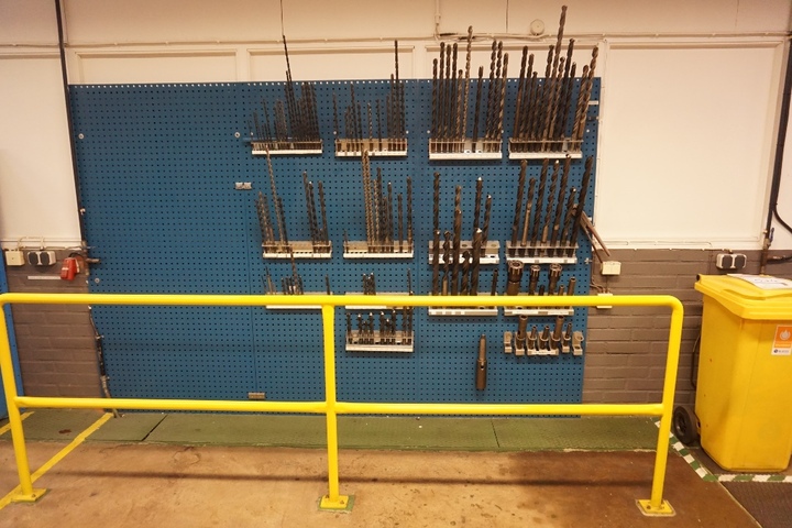 Rack with Large Qty of Drills