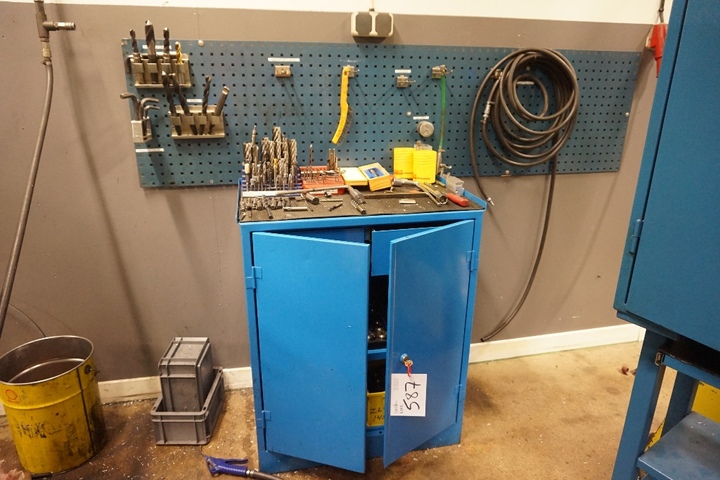 Cupboard with Collets, Cutters and Drills