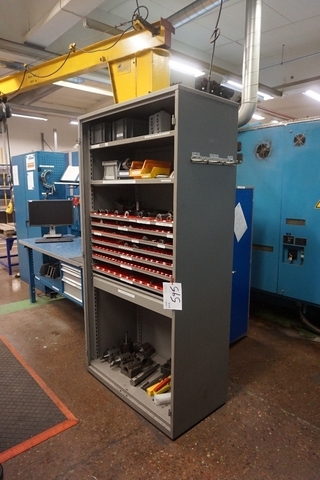 Cabinet with Mori Seiki Tooling, Boring Bars, Carbide Tip Holders, Collets and Centres