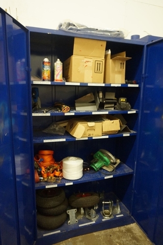 Cupboards with Straps, Electric Saw, Battery Operated Bander and Cupboard