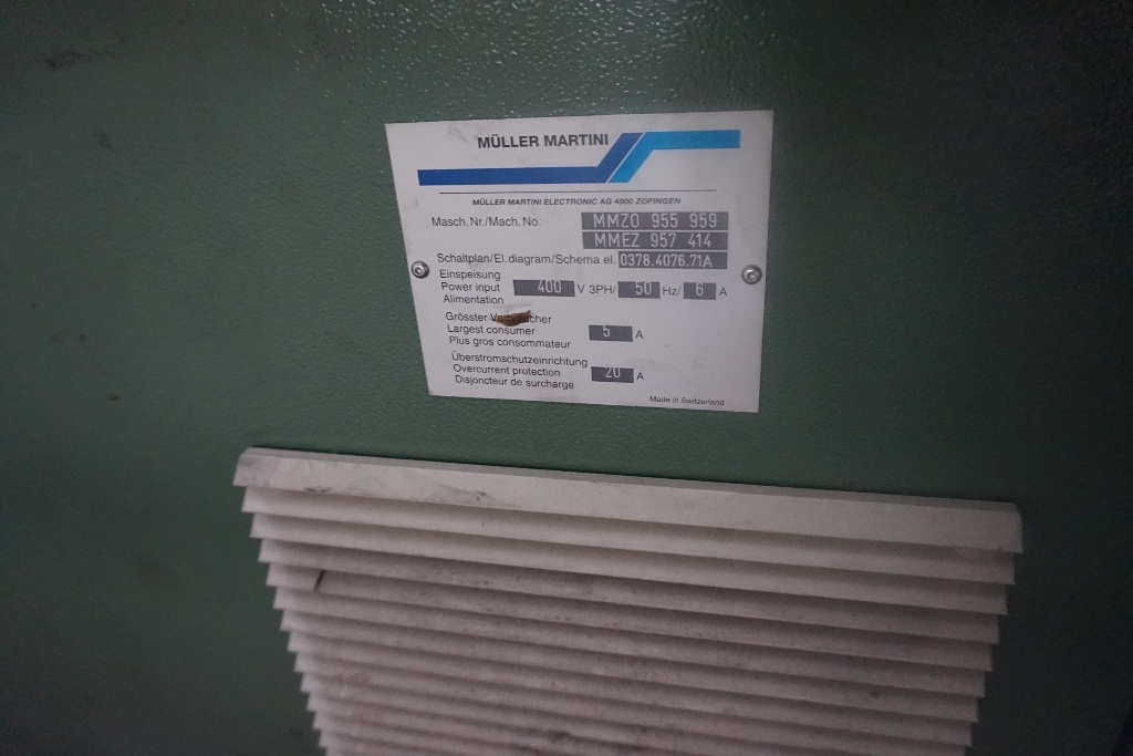 Muller Martini Type 0377.04.05 Avanti Plus Horizontal Log Stacker