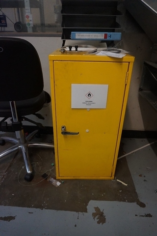 (3) Yellow Safety Cabinets