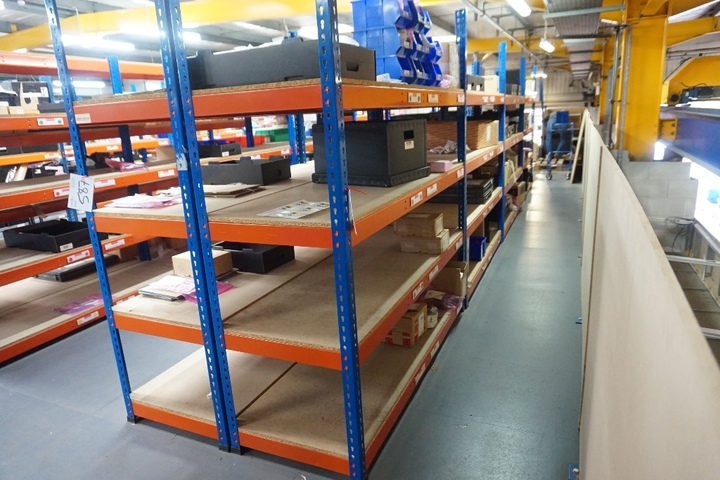 Qty of Racking All Orange & Blue on Mezzanine Floor