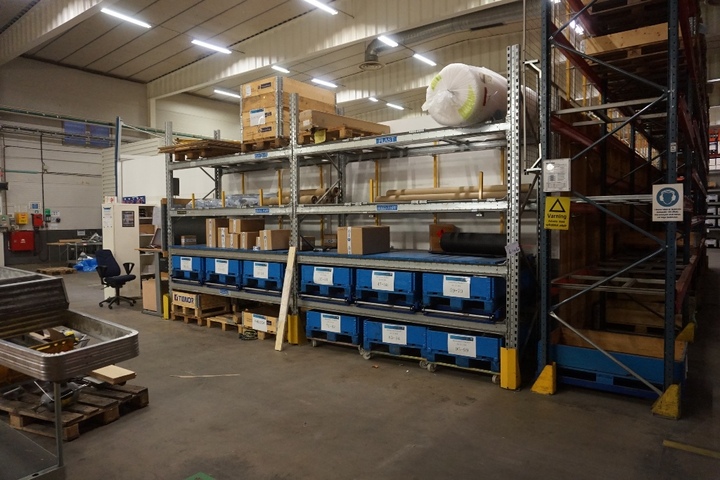 (2) Bays of Racking with Pull Out Trays, Overall Length 5.9m x 1.1m Wide x 3.3m High Approx.