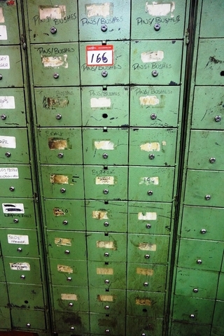 Cupboard with Qty Bearings, Springs, Bushes