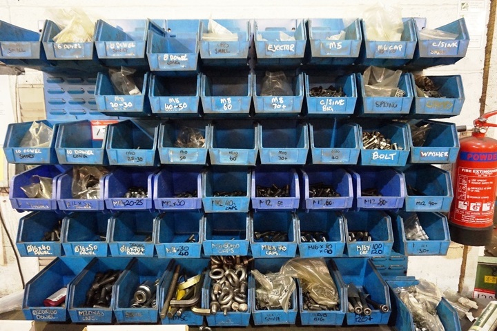 Qty of Storage Boxes, Includes Screws, Bolts, Eyebolts, Powel Ejectors