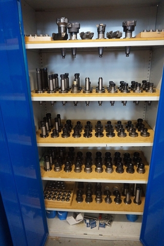 Cabinet with Large Qty of CAT40 Tooling and Collets