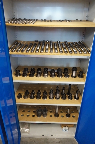 Cabinet with Large Qty of CAT40 Tooling and Collets