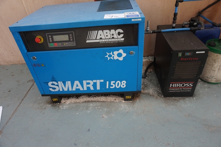 ABAC SM15 Smart 1508 Compressor, Working Pressure 8 Bar with Air Cylinder and Dryer