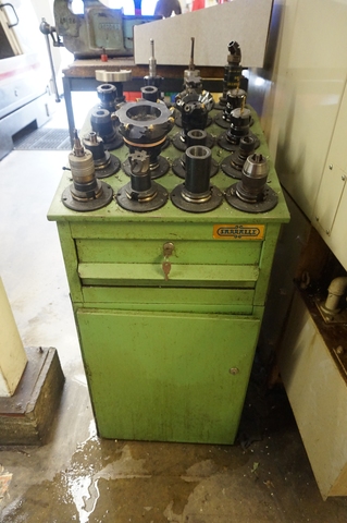 Cabinet with Qty CAT 40 Tooling