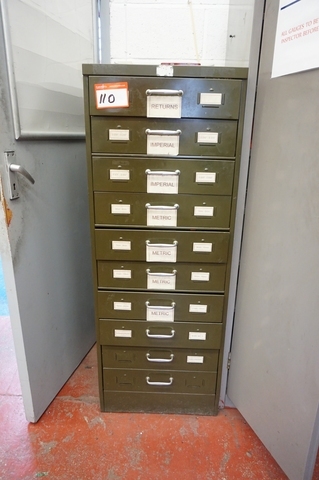 Cabinet with Qty of Plug Gauges