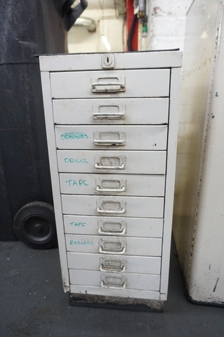 Cabinet including Taps, Drills, Reamers