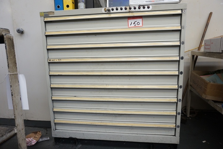 9-Draw Cabinet Intelligent locking with Drills, Jaws, Collets, Carbide Tip Holders