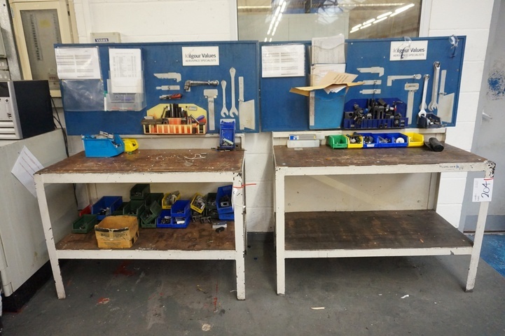 (2) Work Benches with Clamping Sets 4ft x 2ft
