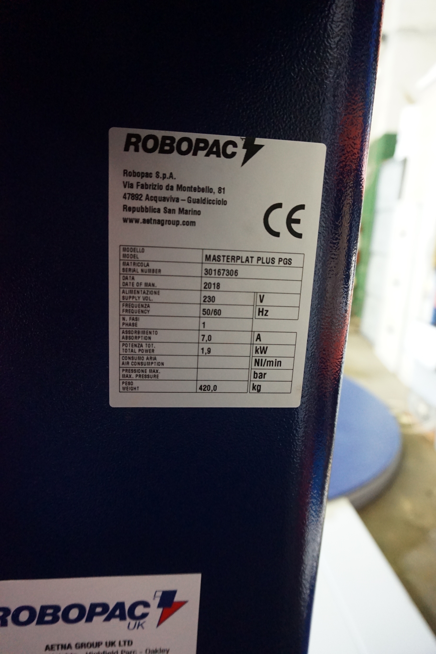 Robopac Masterplat PGS Pallet Wrapper (2018)