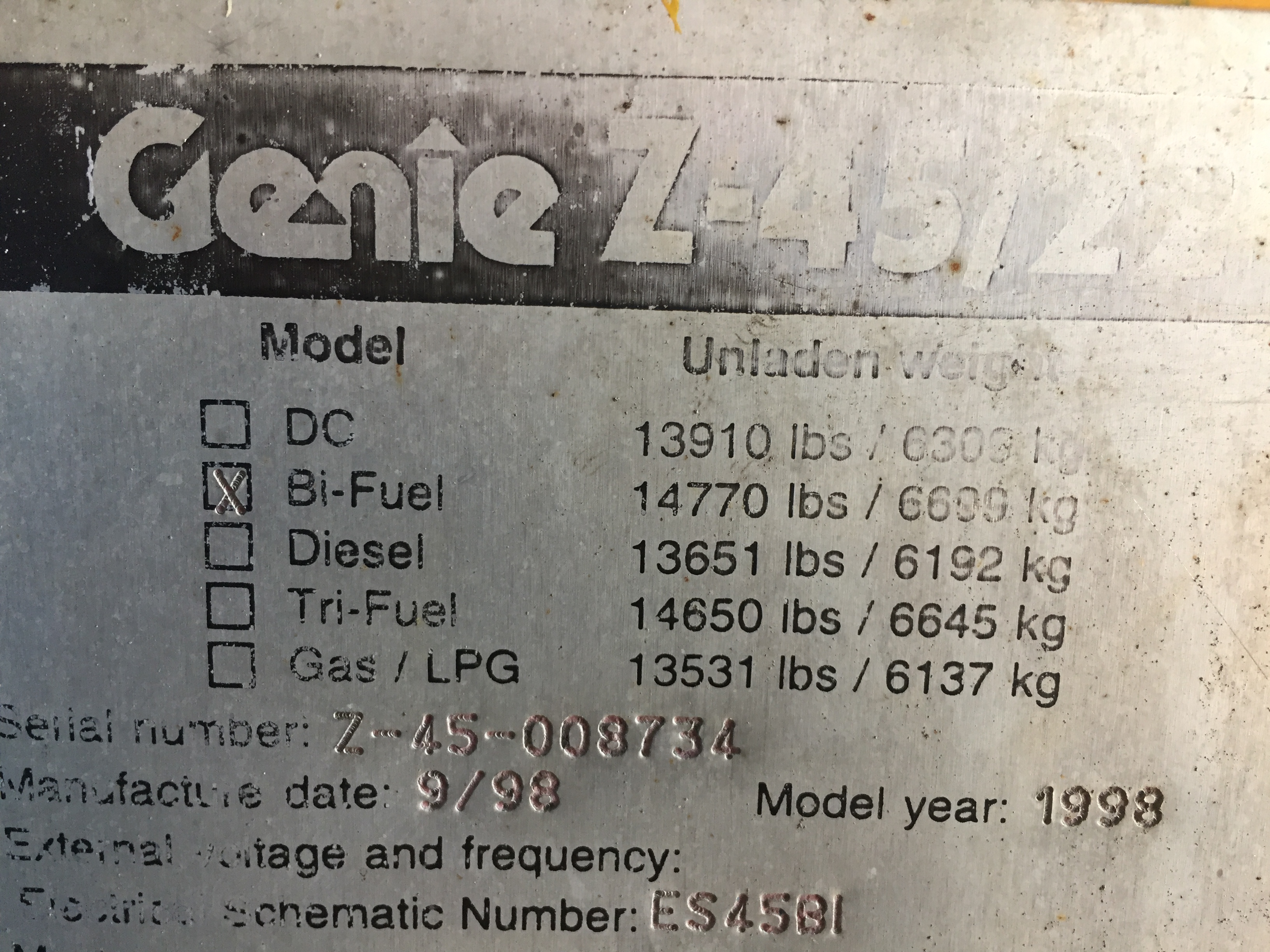 Genie Z-45-22 Cherry Picker