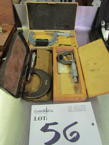 Mitutoyo Micrometers: 50-75 mm, 0-1", 1-2"