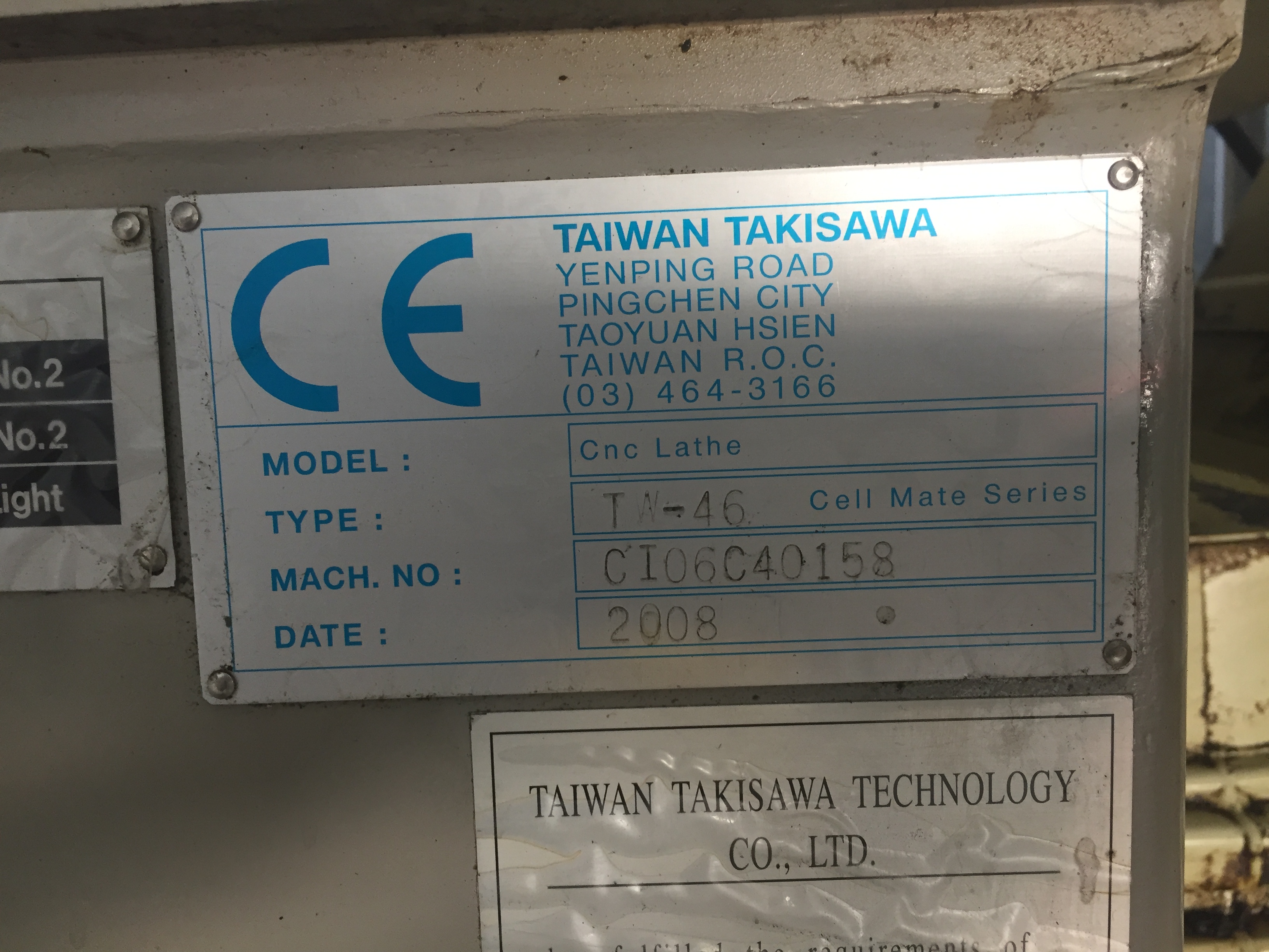 Takisawa TW-46 2-Axis CNC Lathe