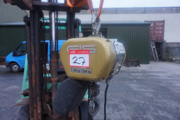 (2) x Electric Hoists, 500kg Working Load