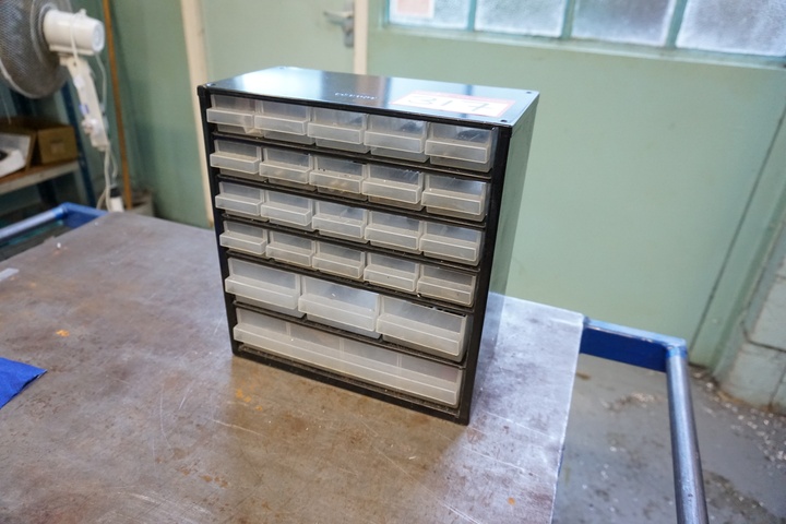 24 Drawer Storage Cabinet with Qty of Drills
