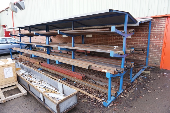 Large Qty of Tube and Angular Steel and Metal Racking