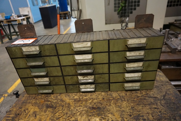 15 Drawer Storage Unit including Quick Change Tooling, Collets, Cutters, Taps and Drills