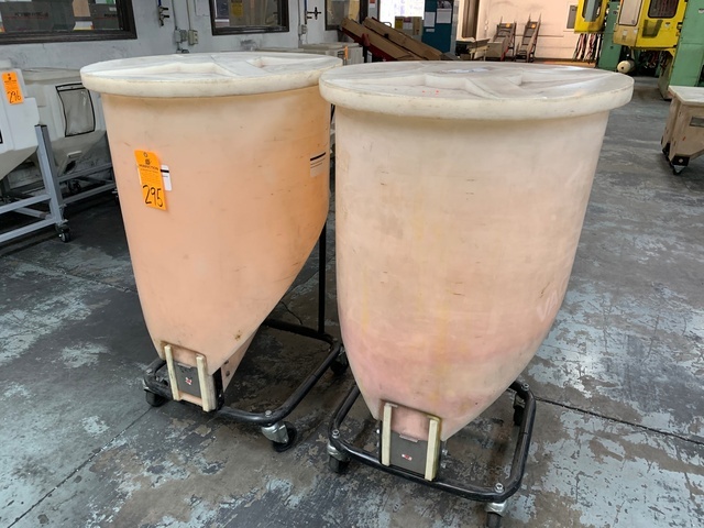Lot of (2) Poly Material Bins, 26" Dia x 36" Deep