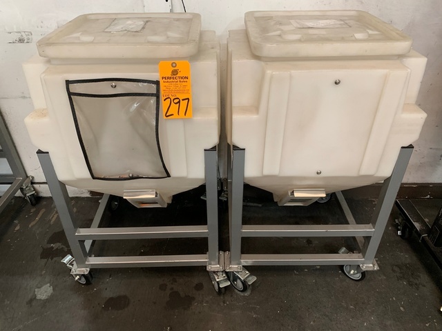 Lot of (2) Poly Material Bins, 4.93 Cu Ft, 180 Lb Capacity