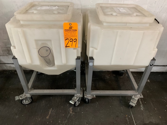 Lot of (2) Poly Material Bins, 18" x 18" x 18"