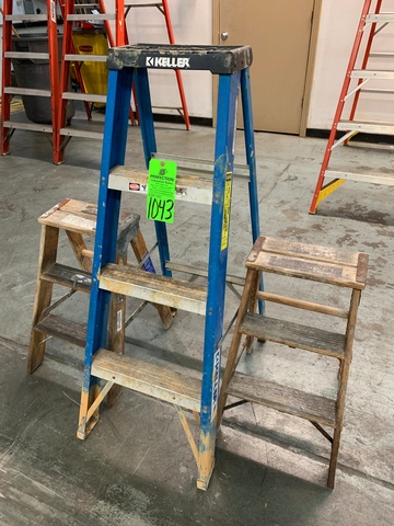 Lot Comprising (1) Keller 3' Fiberglass Step Ladders and (2) 2' Step Ladder