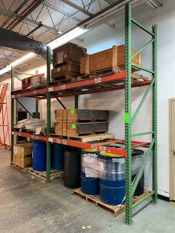 Lot of (2) Sections of 12'T x 8'W x 42" D Pallet Racking