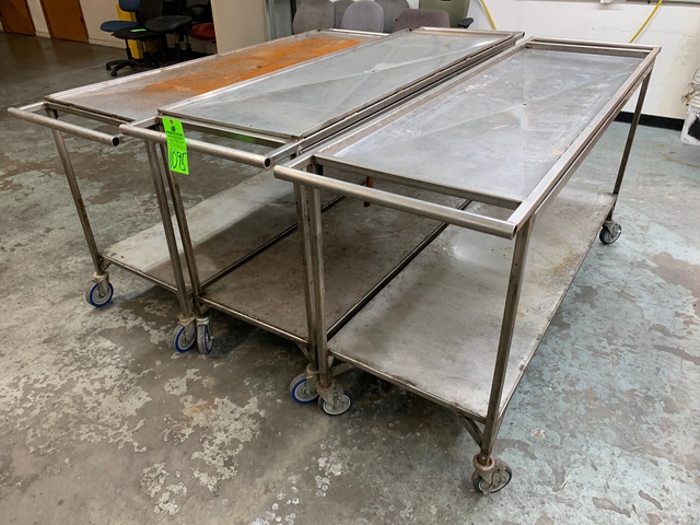 Lot of (3) Rolling Shop Carts