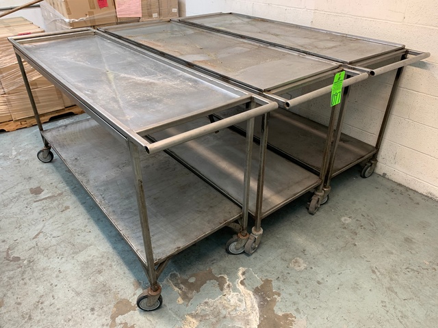 Lot of (3) Rolling Shop Carts