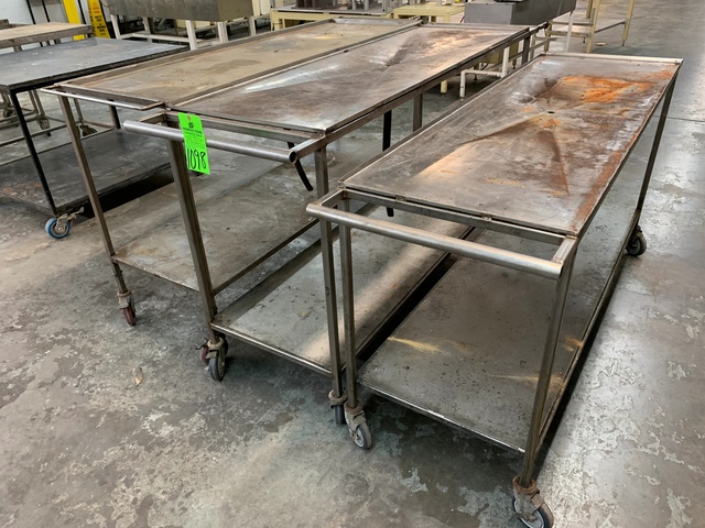 Lot of (3) Rolling Shop Carts