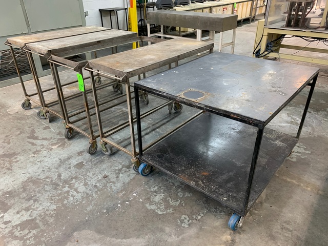 Lot of (5) Rolling Shop Carts