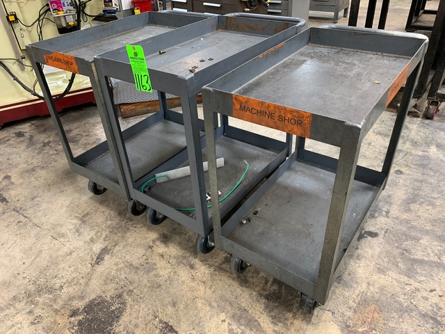 Lot of (3) Rolling Shop Carts