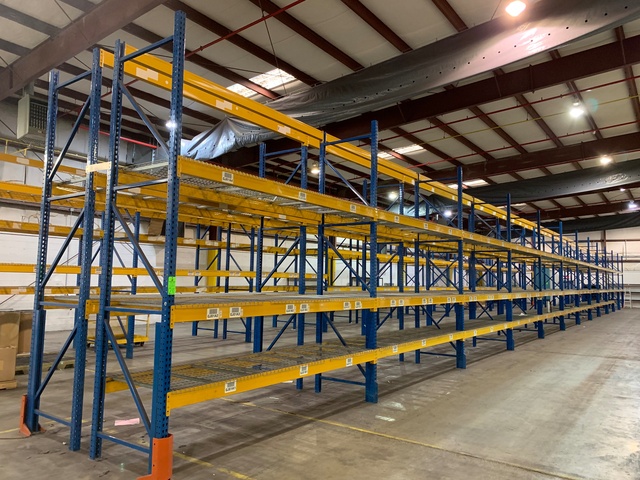 Lot of (11) Sections of 14'T x 12'W x 42"D Pallet Racking