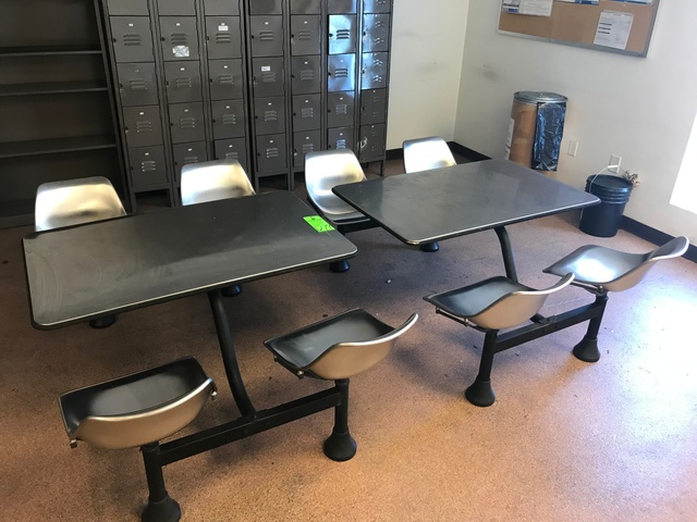 Lot of (2) SS Break Room Tables and Chairs