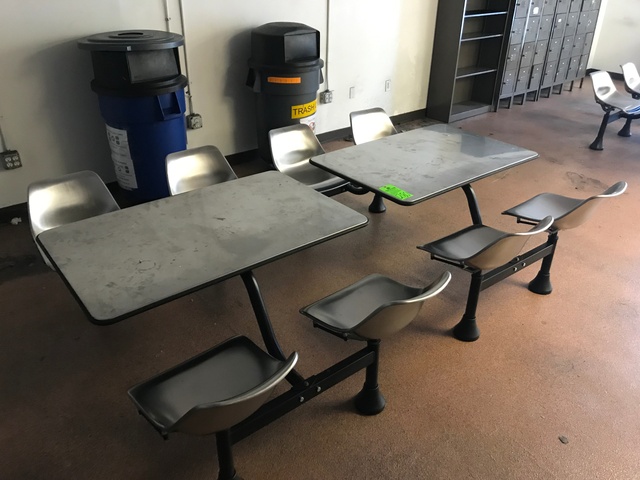 Lot of (2) SS Break Room Tables and Chairs