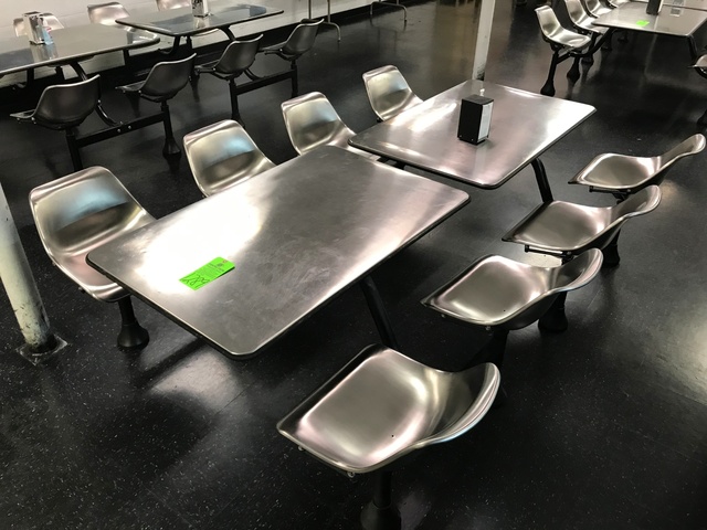 Lot of (2) SS Break Room Tables and Chairs