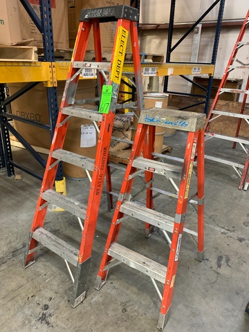 Lot Comprising Greenbull 6' and Louisville 4' Fiberglass Step Ladders