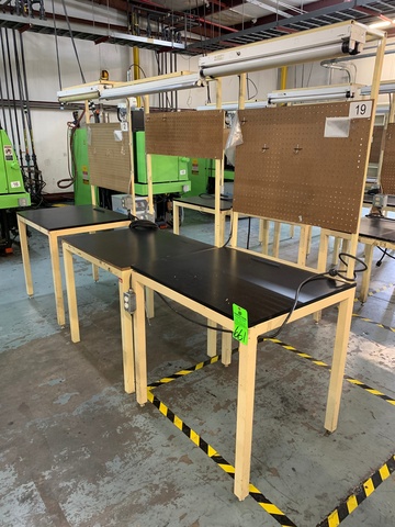 Lot of (3) Lighted Work Bench, 30" x 36"