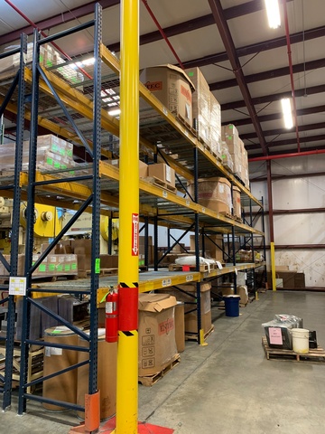 Lot of (4) Sections of Pallet Racking, 16'T x 12'W x 42"D Sections