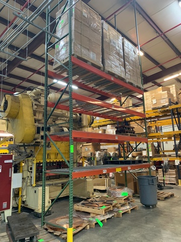 Single Section of Pallet Racking, 20'T x 12'W x 42"D